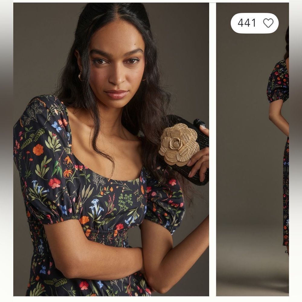 Hutch Puff-Sleeve Floral Jumpsuit size Medium from Anthropologie
